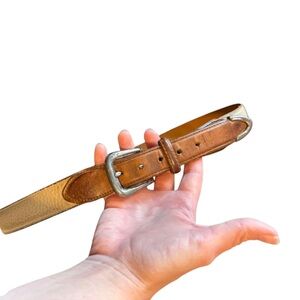 Brighton Tan and Brown Leather Belt with Textured Finish